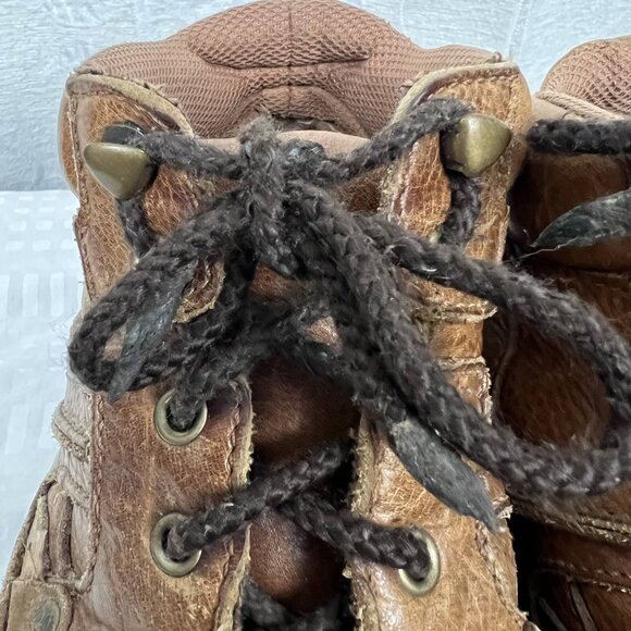 Dr. Martens Moc Toe Ankle Boot brown leather yellow stitch sole US 9M rugged main image 10